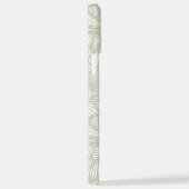 ランダムリーフモザイク淡い色のグリーン iPhoneケース (右側面)