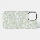 ランダムリーフモザイク淡緑 iPhoneケース (裏面横)