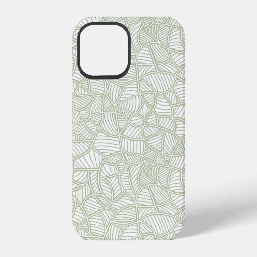 ランダムリーフモザイク淡緑 iPhoneケース (裏面)