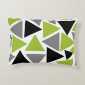 ランダム三角形ライムグリーングレー黒(白) アクセントクッション (裏面)