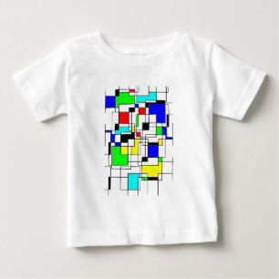 ランダム二乗モンドリアン ベビーTシャツ