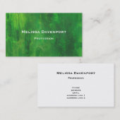 ランダム型枠グリーン絵画抽象芸術 名刺 (正面/裏面)