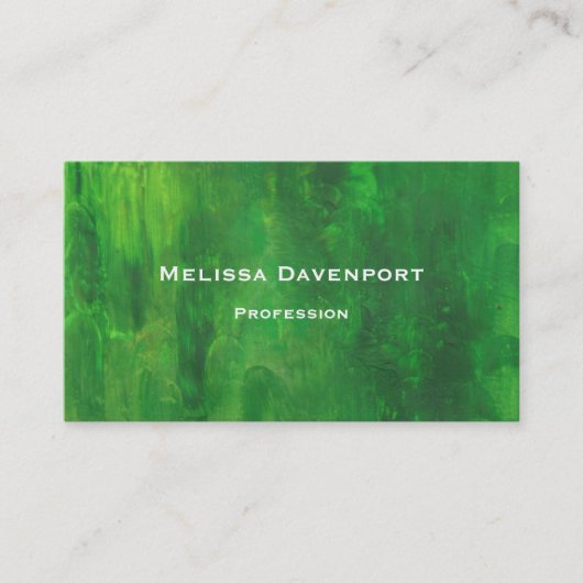 ランダム型枠グリーン絵画抽象芸術 名刺 (正面)