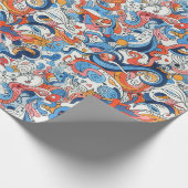 ランダム手書きドードル ラッピングペーパー (角)