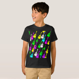 ランダム数々のカラーのギターシェイプミュージシャンシャツ Tシャツ