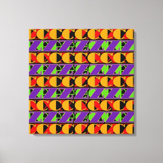 ランダム文字 キャンバスプリント (正面)