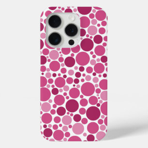 ランダム水玉模様パターンの濃淡(ピンク) iPhone 15 PROケース
