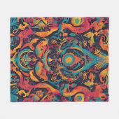 ランダム超現実的な夢 フリースブランケット (正面(横))