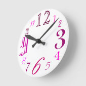 ランダム（ピンク） ラウンド壁時計 (傾斜)