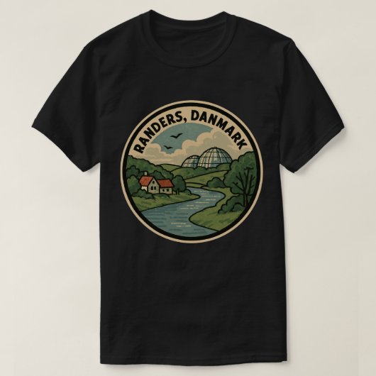 ランダース デンマークのドーム Tシャツ (デザイン正面)