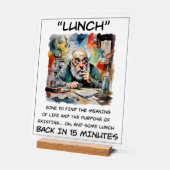 ランチおもしろいングアクリルの看板 アクリルサイン (傾斜)