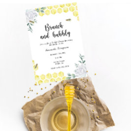 ランチとバブル - 蜂をテーマにした花嫁のシャワー 招待状