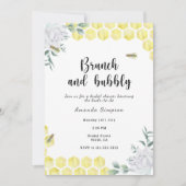 ランチとバブル - 蜂をテーマにした花嫁のシャワー 招待状 (正面)