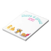 ランチの時間は食べ子供へ物のパーソナライズされた漫画 ノートパッド (回転)