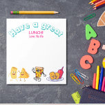 ランチの時間は食べ子供へ物のパーソナライズされた漫画 ノートパッド<br><div class="desc">ランチタイム愛子供へ食の漫画のメモ帳このメモ帳は、毎日あなたの子供（または妻、夫など）の弁当箱のための完璧なノートに使用しなさい。自分の名前か彼らの名前でパーソナライズ！このパーソナライズされた弁当箱のラブノート素晴らしは、誰でも昼食時に応援を送ることができる。特に素晴らし離脱不安があり、特別な注意を持つ人は救済その日を乗り越えるだろう。または、これ素晴らしは、母親のことわざと会話する"あまりにも"であるクールあなたの子供にユーモアを送信する方法である"私はあなたを愛している。</div>