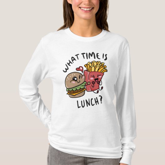 ランチは何時ですか Tシャツ (正面)