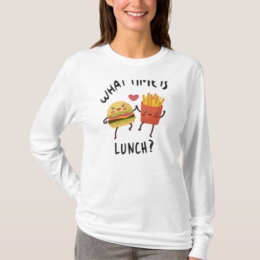 ランチは何時ですか Tシャツ (正面)