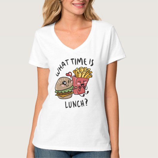 ランチは何時ですか Tシャツ (正面)