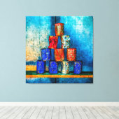 ランチアートパロディ後のスポップ・アートのープ缶 キャンバスプリント (インサイチュ (ウッドフロア))