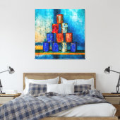 ランチアートパロディ後のスポップ・アートのープ缶 キャンバスプリント (インサイチュ (寝室))