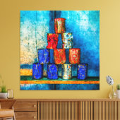 ランチアートパロディ後のスポップ・アートのープ缶 キャンバスプリント (インサイチュ (リビング))