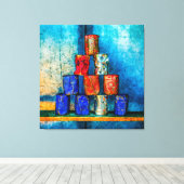 ランチアートパロディ後のスポップ・アートのープ缶 キャンバスプリント (インサイチュ (ウッドフロア))