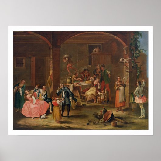 ランチイン・ザ・カントリー(キャンバス上の油) ポスター (正面)