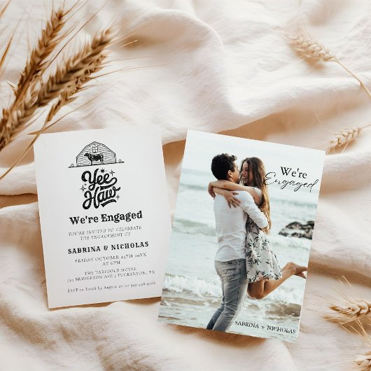 ランチウエスタンカントリーカウボーイ婚約 招待状