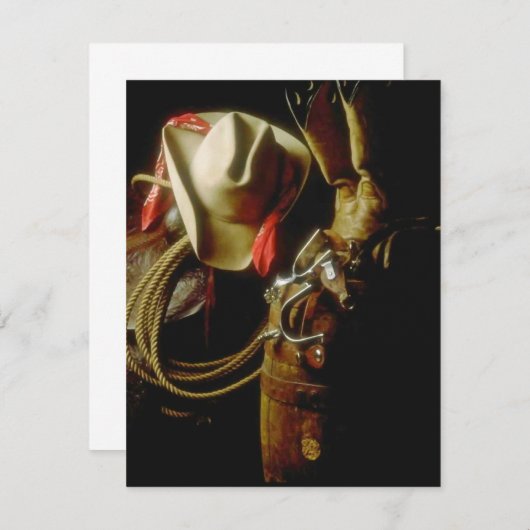 ランチウエスタン衣服ギアアナウンス空白の招待状 招待状 (正面/裏面)