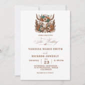 ランチエレガントウエスタンカントリーカウボーイ結婚ズ 招待状 (正面)