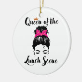 ランチシーンのクイーンカフェテリア女性労働者 セラミックオーナメント (左)