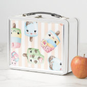 ランチタイムのサンデー:氷の白いランチボクールックス メタルランチボックス (インサイチュ)