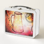 ランチタイムノスタルジア：ヴィンテージシンジュグデザインティフィ メタルランチボックス (正面)