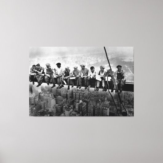 ランチトップA超高層ビル1932 NYCアイアンワーカー キャンバスプリント (正面)