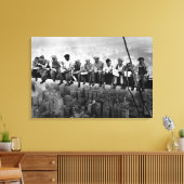 ランチトップA超高層ビル1932 NYCアイアンワーカー キャンバスプリント (インサイチュ (リビング))