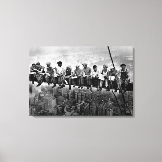 ランチトップA超高層ビル1932 NYCアイアンワーカー キャンバスプリント (正面)