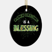 ランチドレッシングは賛美のカッコいいベジタリアンビーガン セラミックオーナメント (右)