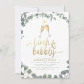 ランチバブルユーカリプトゥスグリーンリーブライダルシャワー 招待状 (正面)