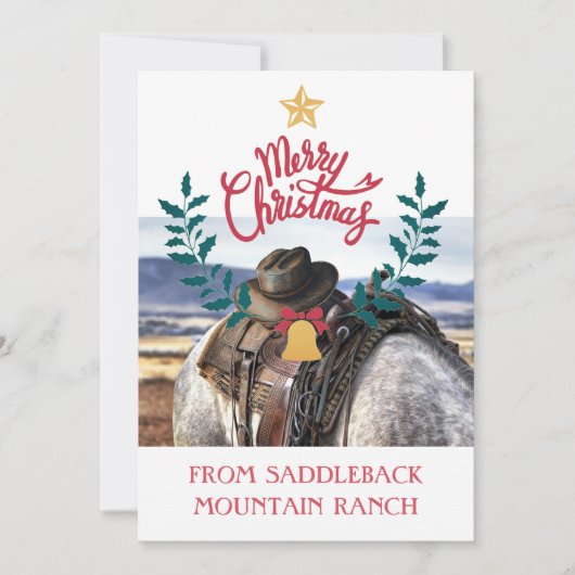 ランチファーム素朴ビジネスクリスマスグリーティングカード (正面)