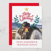 ランチファーム素朴ビジネスクリスマスグリーティングカード (正面/裏面)