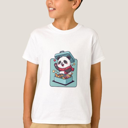 ランチボックス パンダ スナック キッズ Tシャツ (正面)