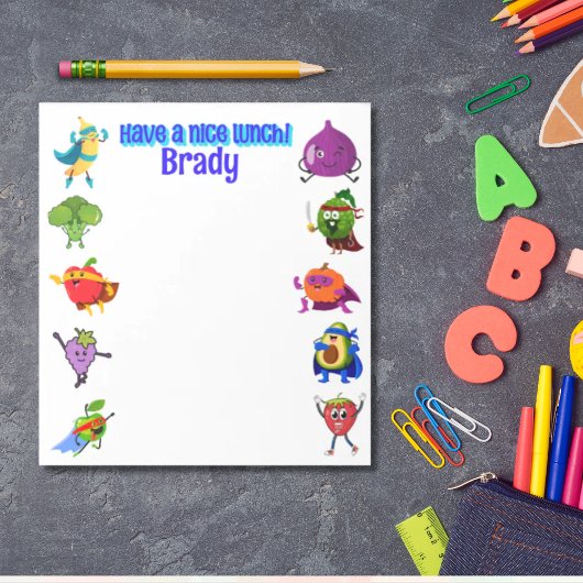 ランチボパーソナライズされたックス愛の名食スーパーヒーロー ノートパッド