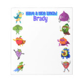 ランチボパーソナライズされたックス愛の名食スーパーヒーロー ノートパッド (正面)