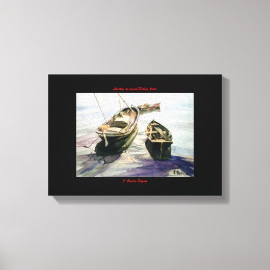 ランチャスデペスカ/魚釣りボート キャンバスプリント (正面)