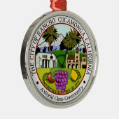 ランチョクカモンガ（カリフォルニア州）シティシール メタルオーナメント (右)