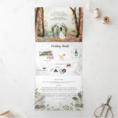 ランチョパロスヴェルデス |ボホ結婚ーの 三つ折り招待状 (内部)