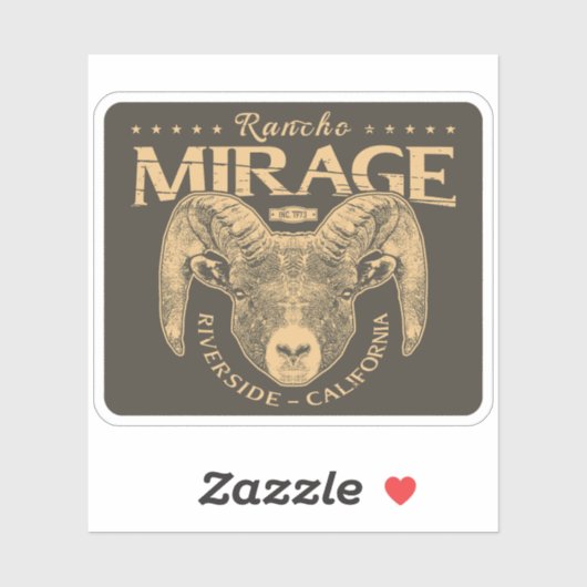 ランチョミラージュカリフォルニアヴィンテージビグーンヒツジ シール (シート)