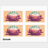 ランチョリラソ秋ロゴ 長方形シール (シート)