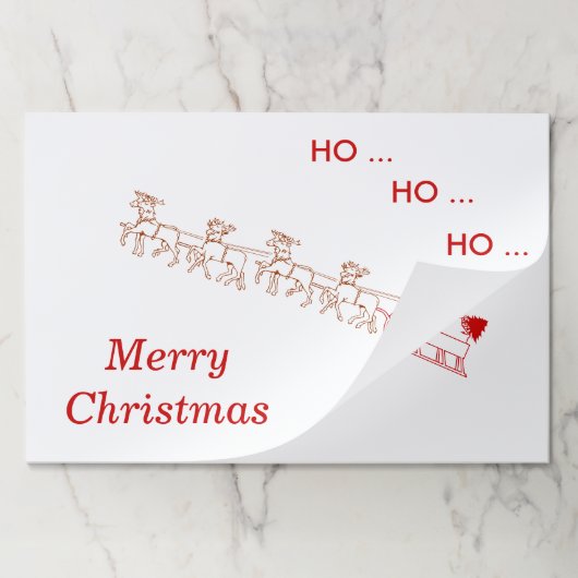 ランチョンマットパッド – スリーとサンタ ペーパーパッド (折り畳み)