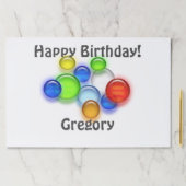 ランチョンマットパッド – ハッピーバースデー色の気泡 ペーパーパッド (インサイチュ)